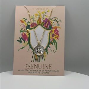 1206. Studio Oh!‎ Gold-Plated Necklace with Mother-of-Pearl Initial G